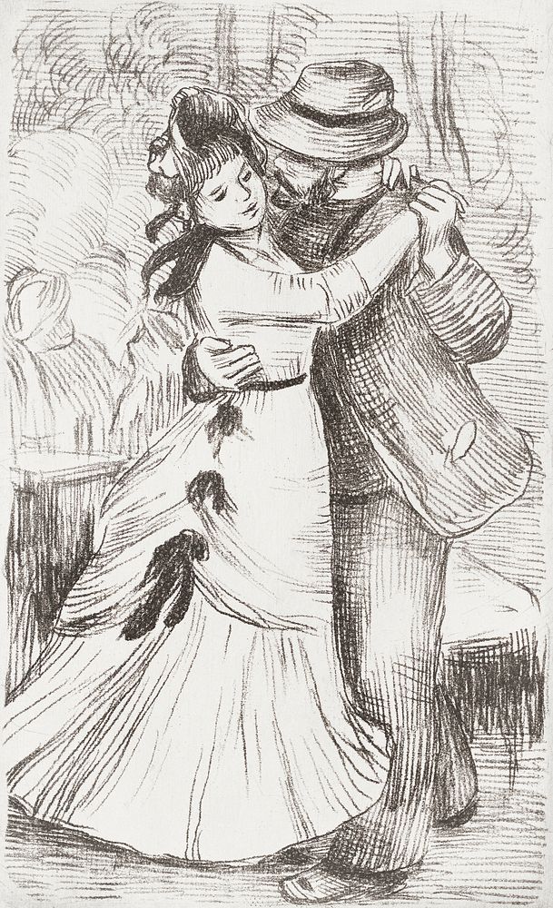 The Country Dance (1890) by Pierre-Auguste Renoir. Original from Yale University Art Gallery. Digitally enhanced by rawpixel.