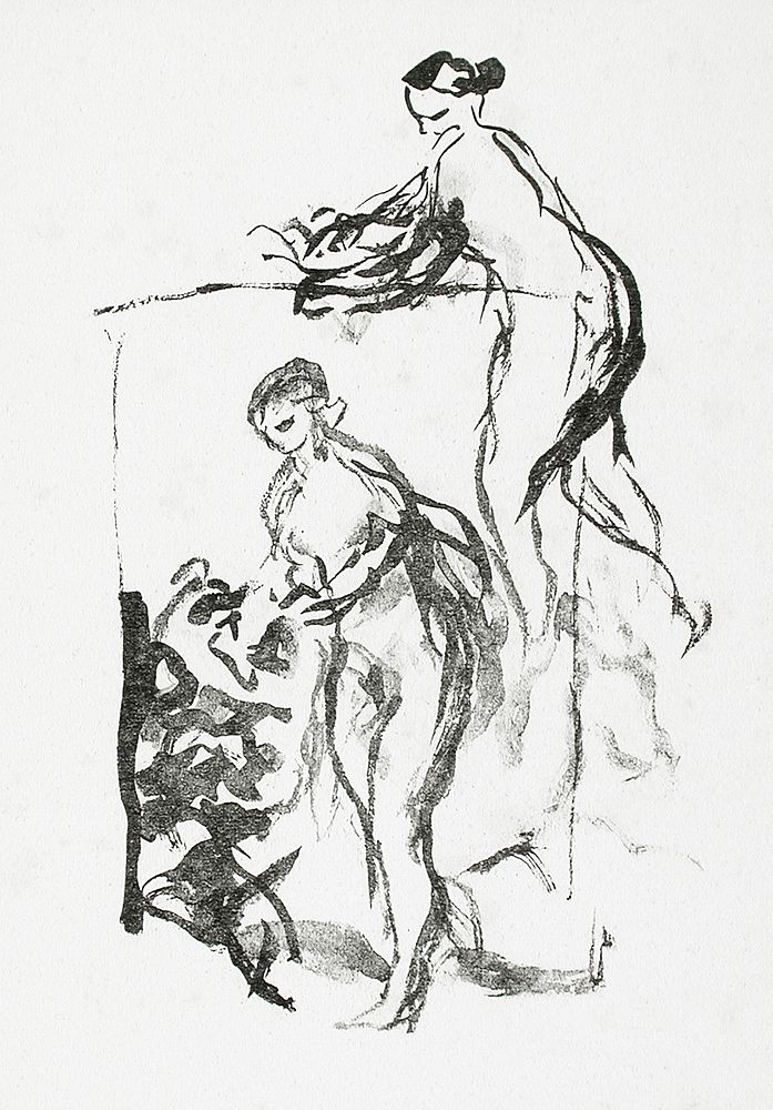Femme au cep de vigne, troisi&eacute;me variante (1904) by Pierre-Auguste Renoir. Original from The Los Angeles County…