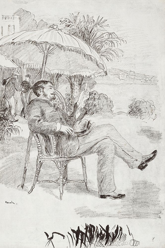 On the Terrace of a Hotel in Bordighera: The Painter Jean Martin Reviews his Bill (1881) by Pierre-Auguste Renoir. Original…