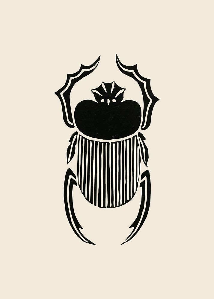 Ancient Egyptian scarab beetle vector element illustration