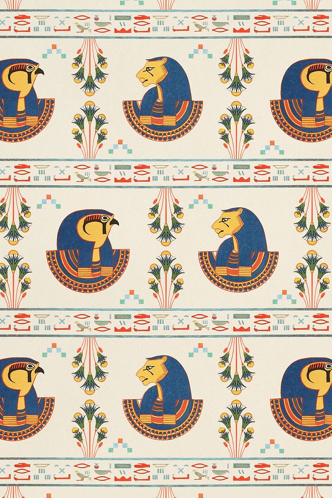 Egyptian Tefnut pattern background psd