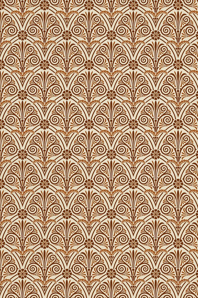 Decorative ancient brown Greek key pattern background psd