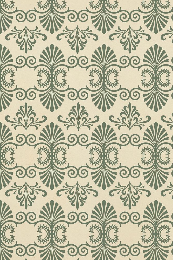 Decorative ancient green Greek key pattern background psd