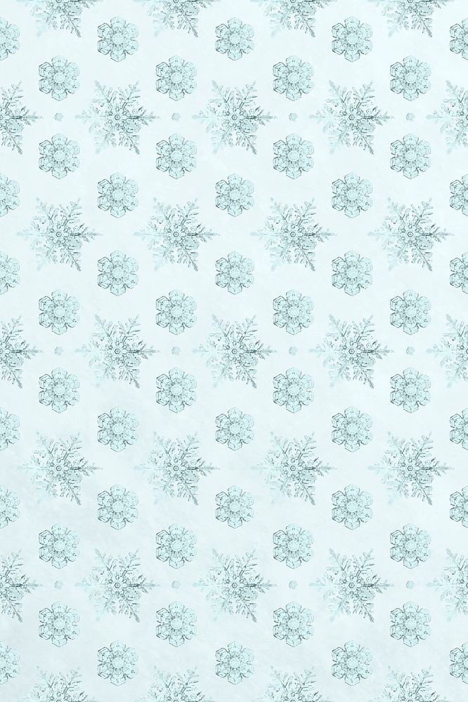 Icy snowflake Christmas seamless pattern background psd, remix of photography by Wilson Bentley