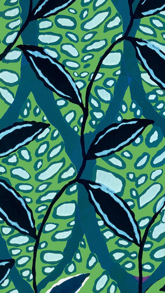 Vintage flower pattern iPhone wallpaper, Art Deco botanical background