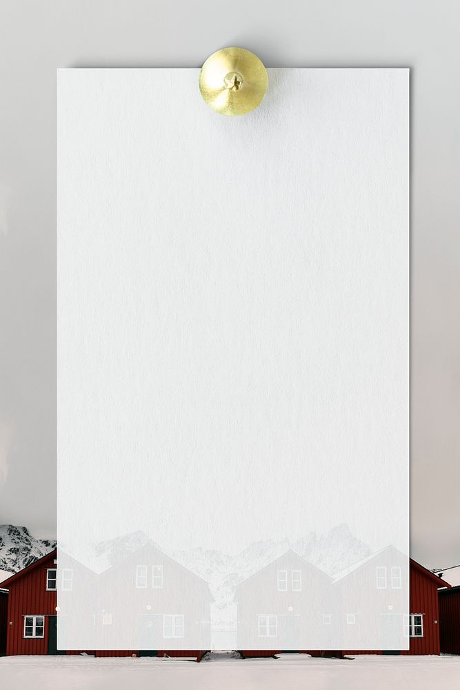 Notepaper mockup on a red cabins background