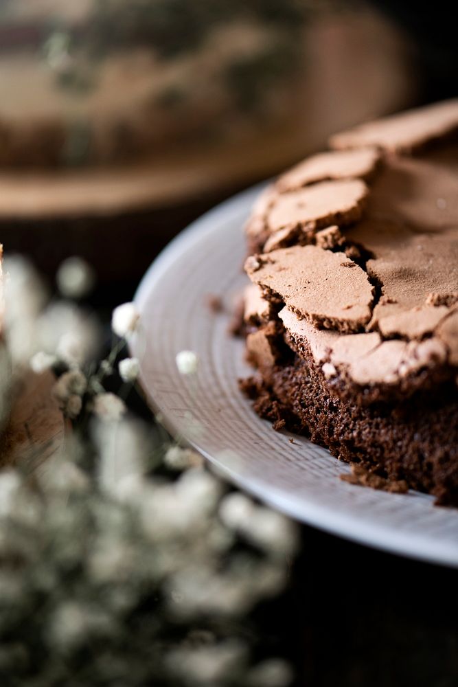 Homemade sticky chocolate mud cake