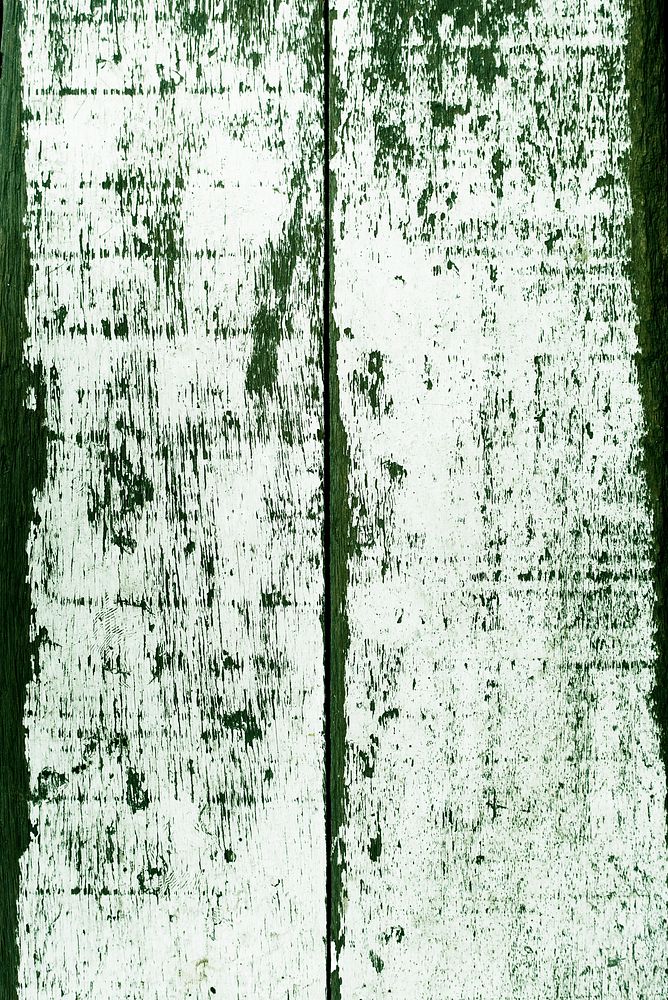 Old weathered green wood plank