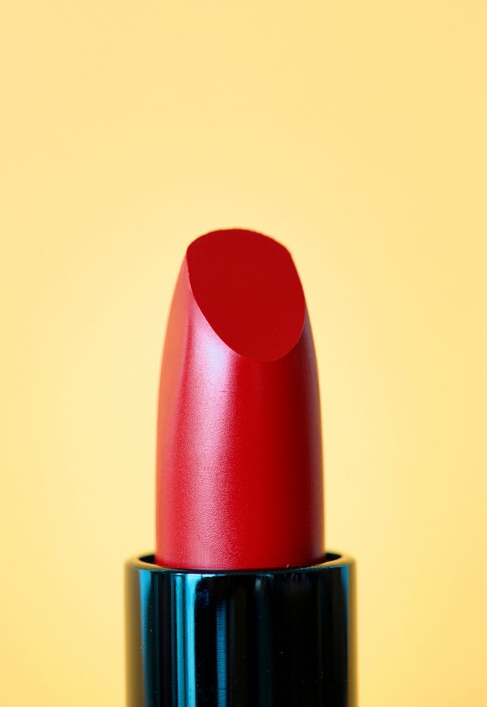 Closeup of red lipstick for women