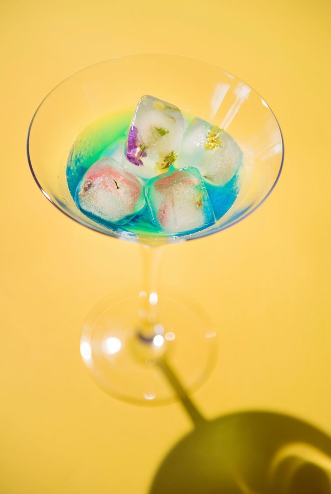Closeup of decorated cocktail summer drink