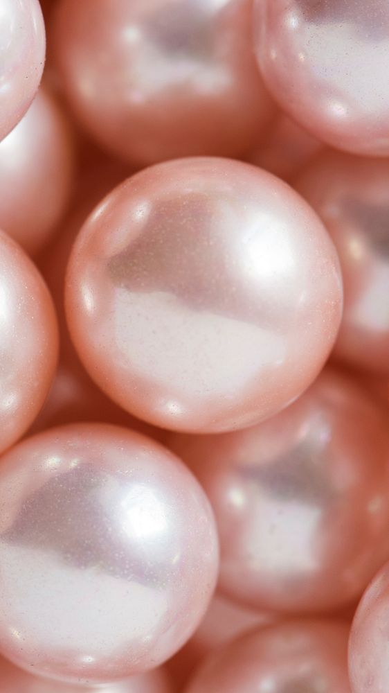Pink pearls phone wallpaper background, HD aesthetic image