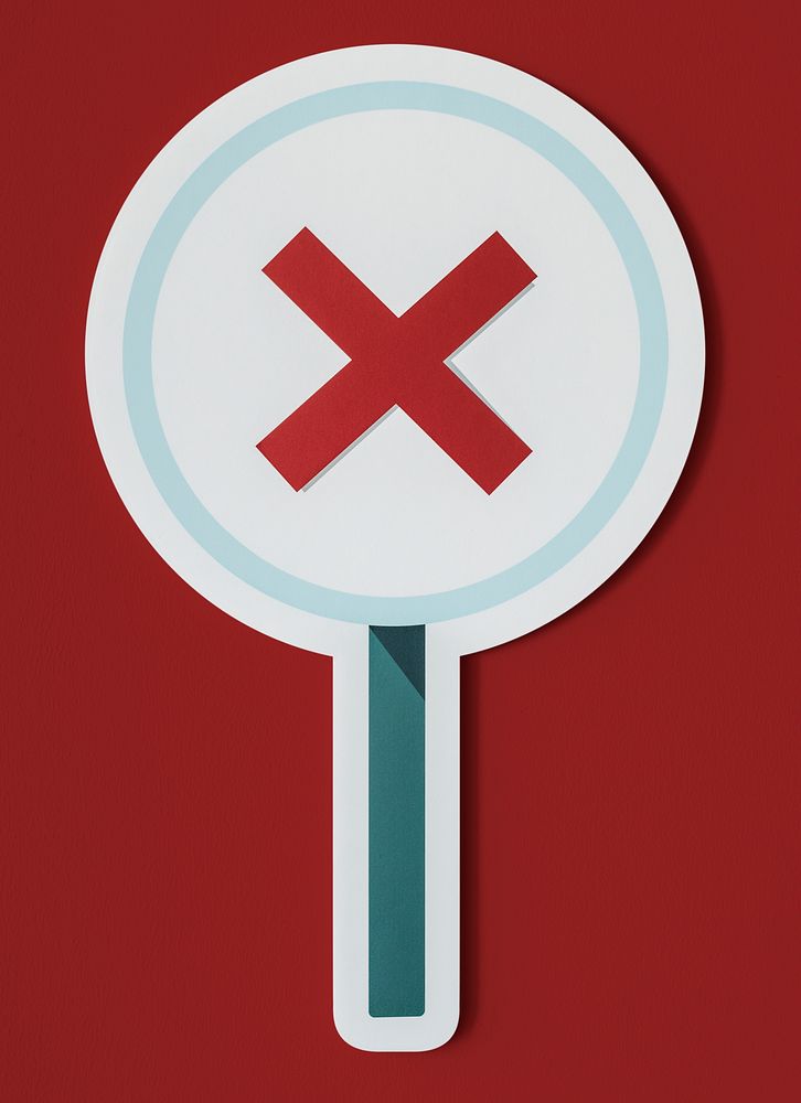 Incorrect red cross rejection icon