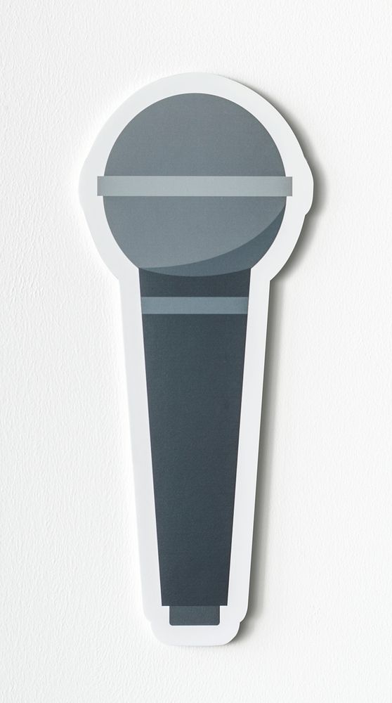 Paper craft of grey microphone