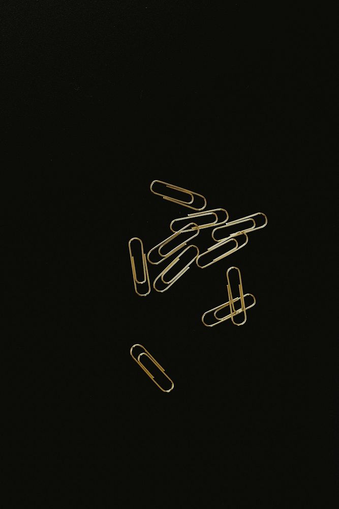 Collection of golden paper clips