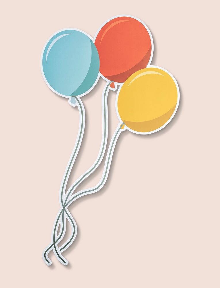 Bunch of helium balloons vector illustration