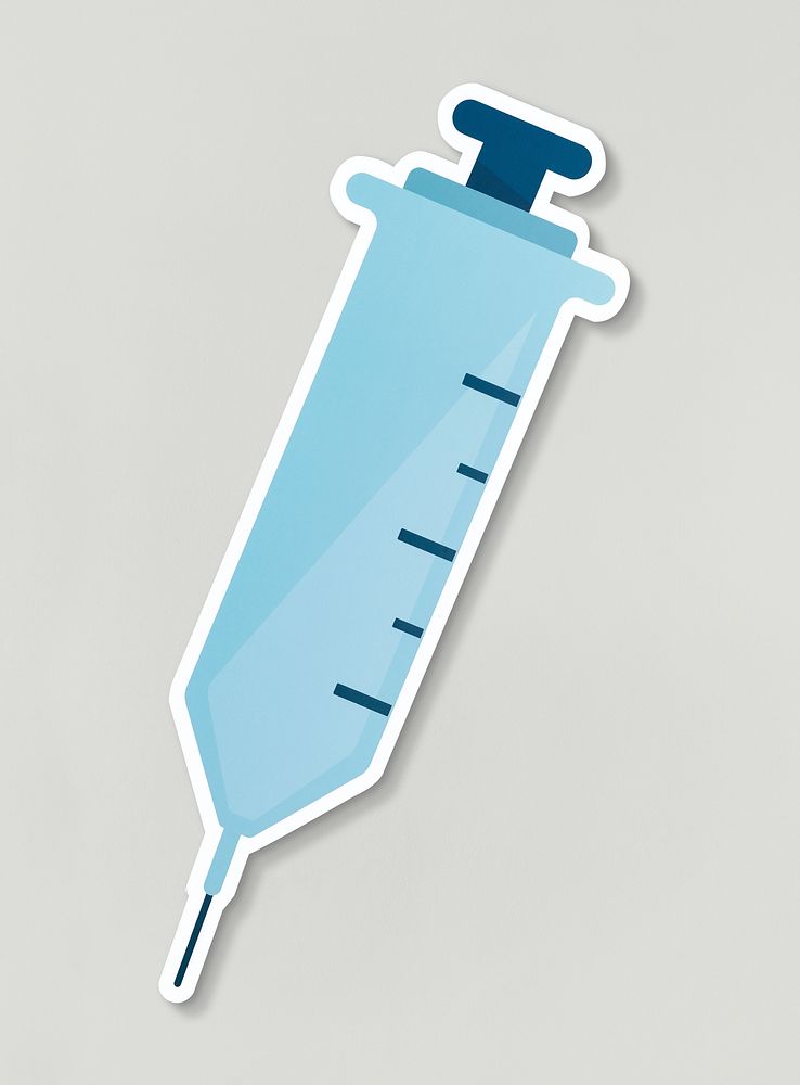 Medicinal injecting syringe icon illustration