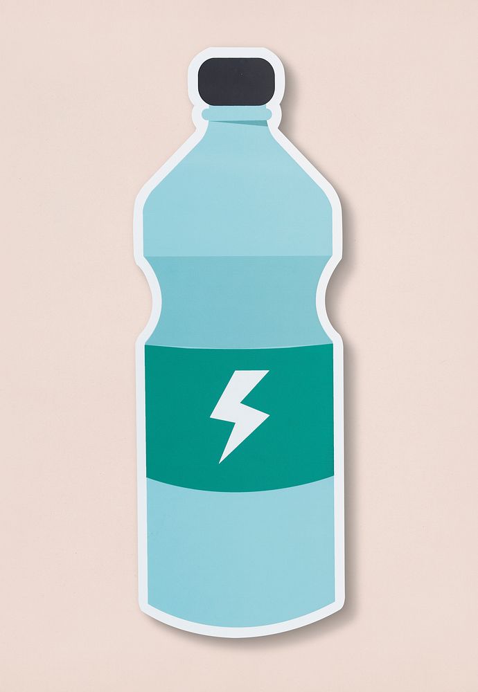 Energy drink bottle icon on isolated
