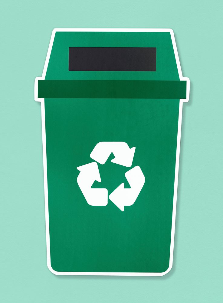 Green trash with a recycle Free Photo rawpixel
