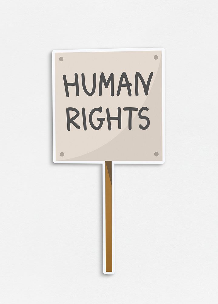 Human rights placard icon on isolated