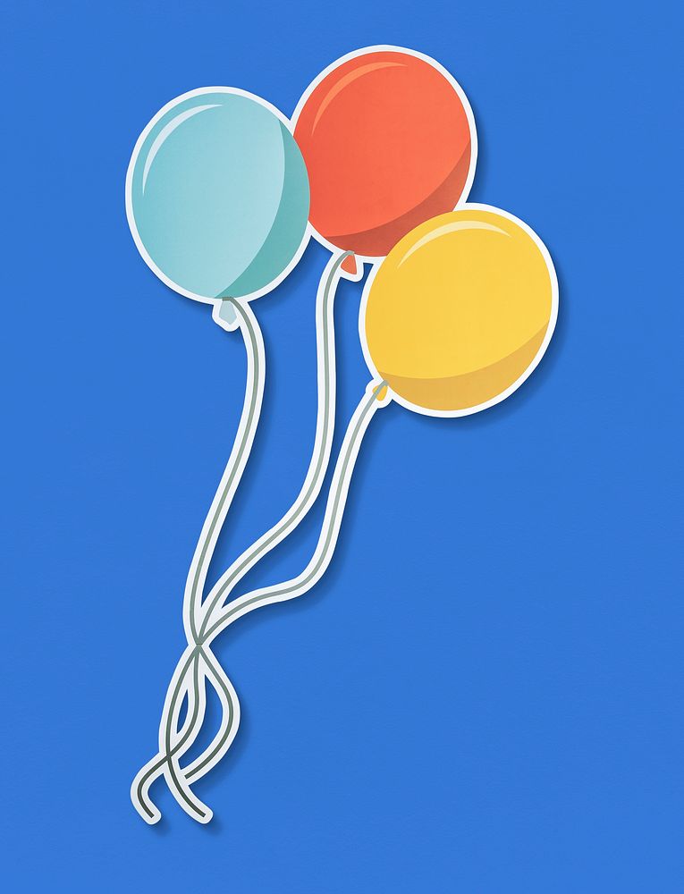 Bunch of helium balloons vector illustration