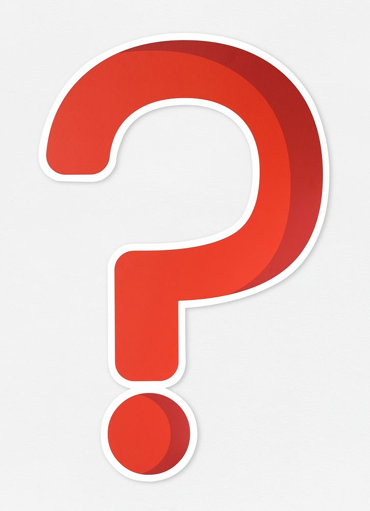 A red question mark icon