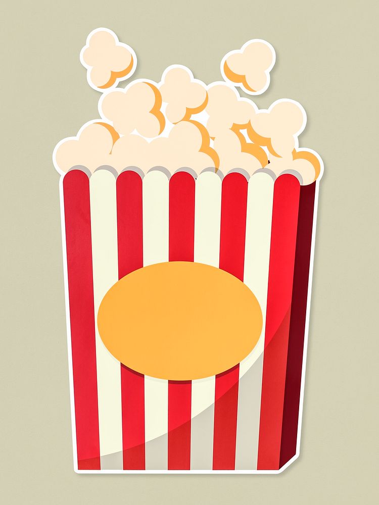 Popcorn in a red striped bucket