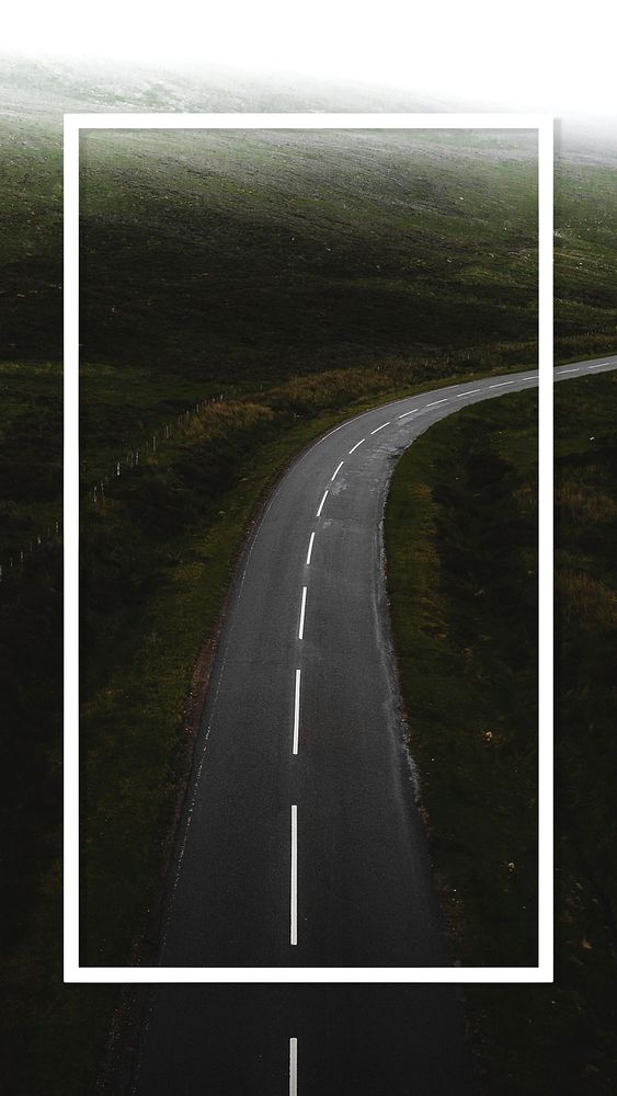 Misty scenic route in Scotland mobile phone wallpaper mockup
