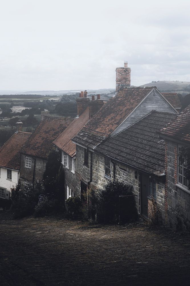 Old English village at Shaftesbury town in Dorset, England