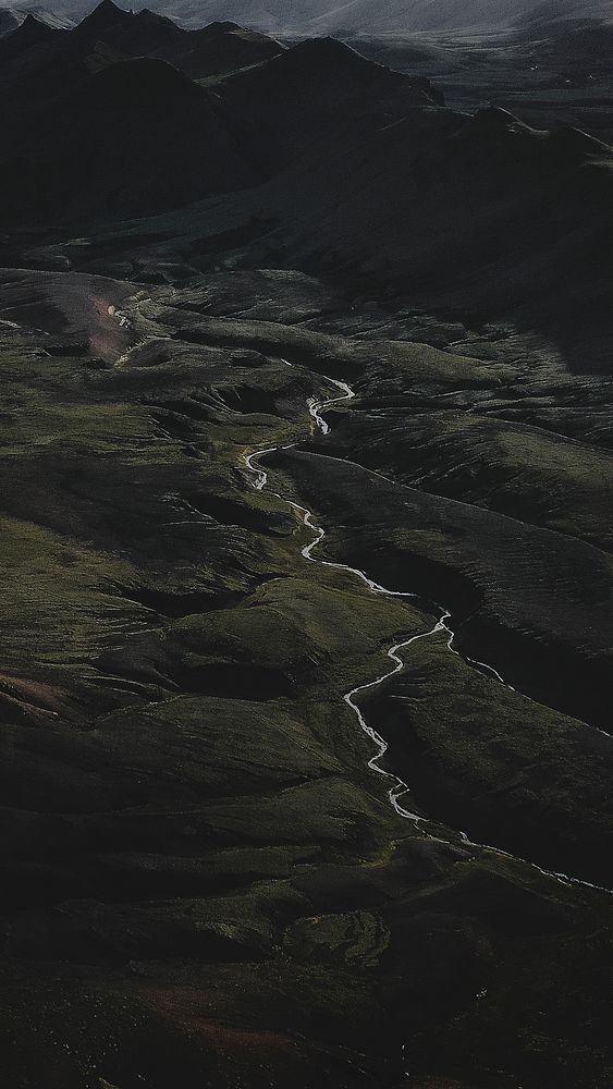 Aerial view of Highland in Iceland mobile phone wallpaper