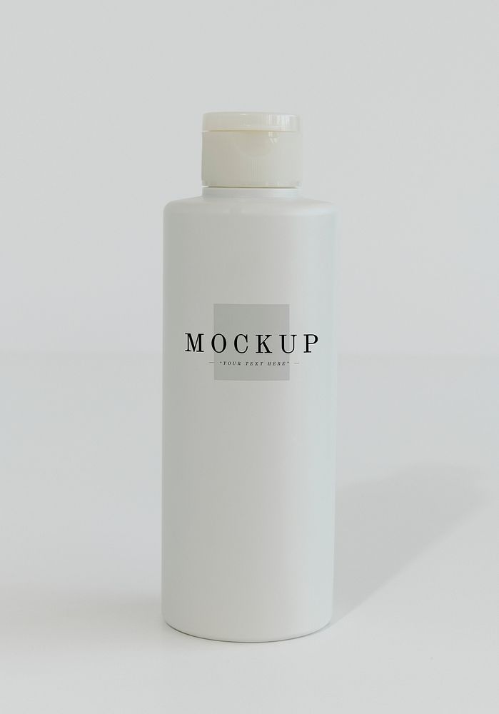 White shampoo or conditioner bottle mockup