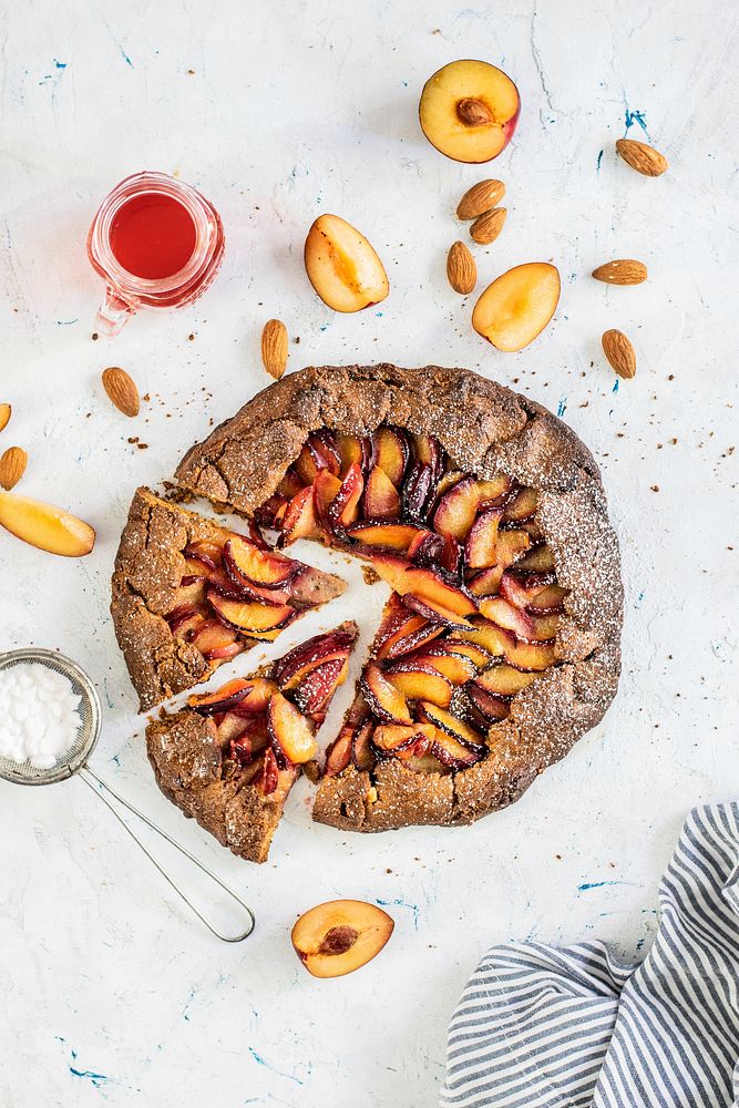 Almond plum galette food photography recipe idea
