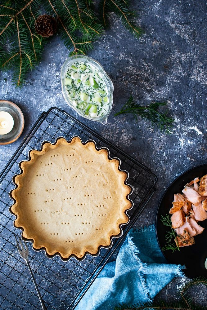 Homemade pie crust on  a cooling tray