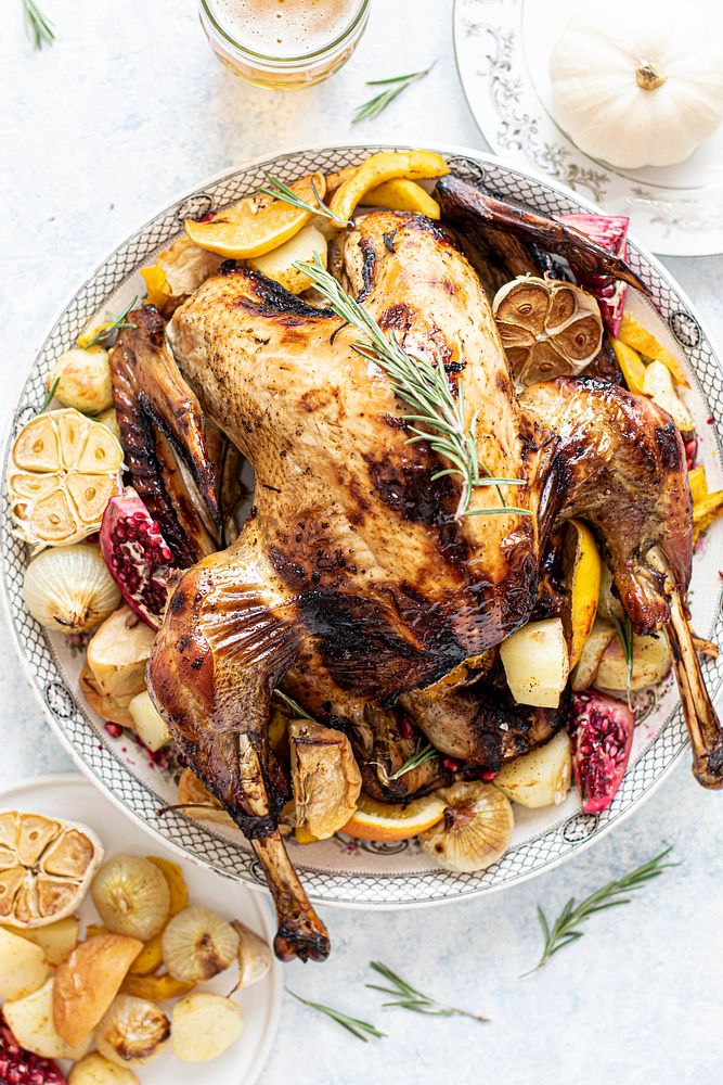 Fresh homemade thanksgiving roasted turkey