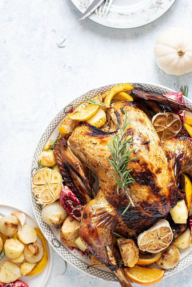Fresh homemade thanksgiving roasted turkey