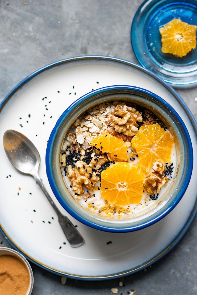 Mixture of healthy seeds with mandarin