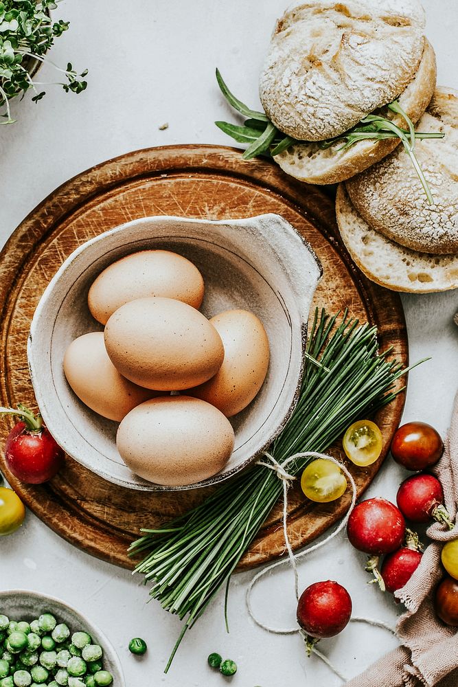 Fresh ingredients on a kitchen table