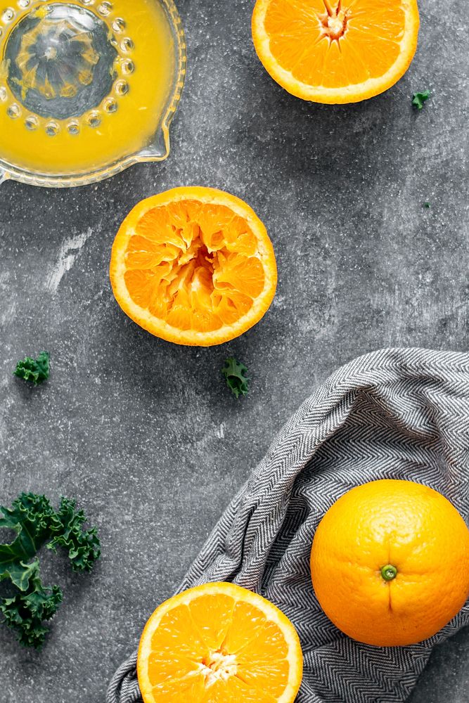 Freshly made orange juice food photography