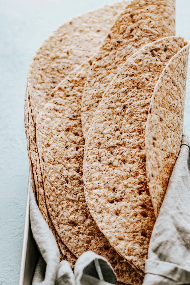 Closeup of tortilla wraps food photography