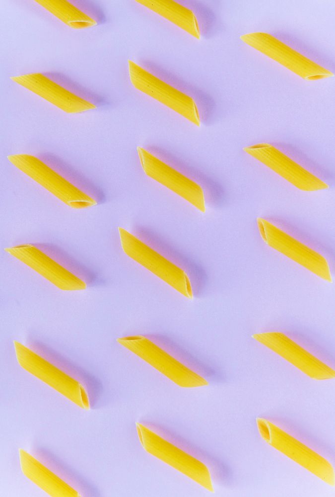 Pasta in a pattern on a colorful paper