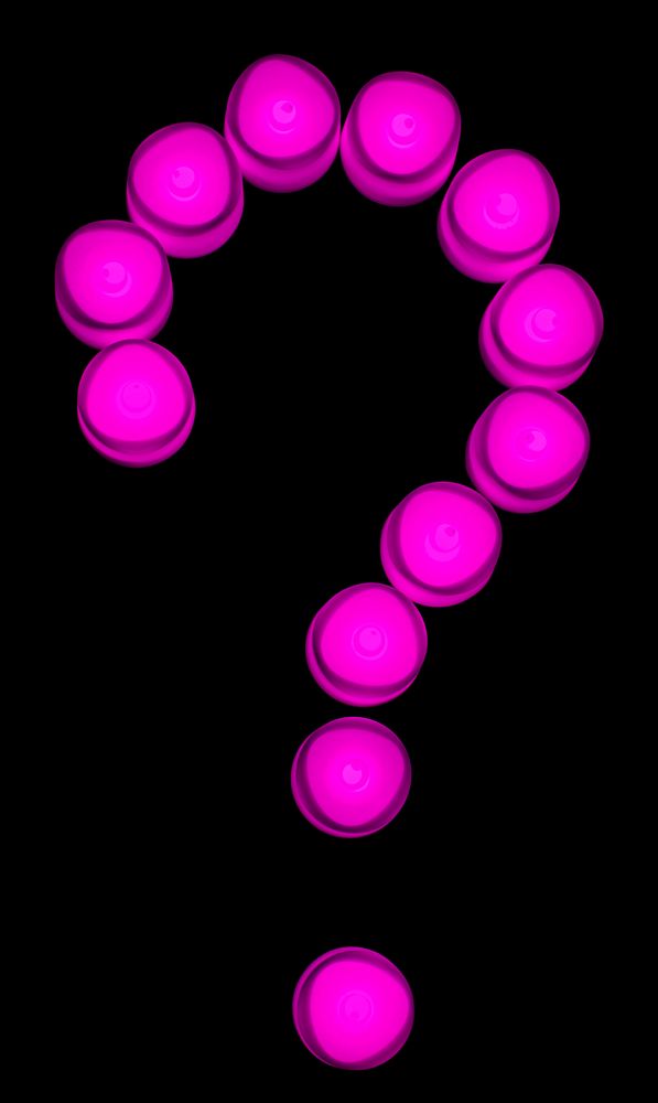 Pink lights question mark icon