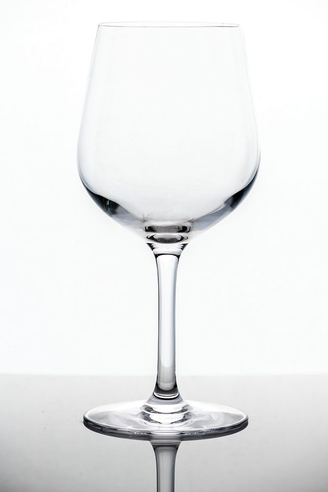 Empty wine glass macro shot