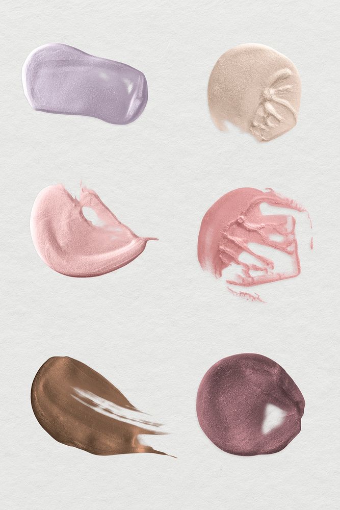 Metallic pastel brush stroke paints collection illustration