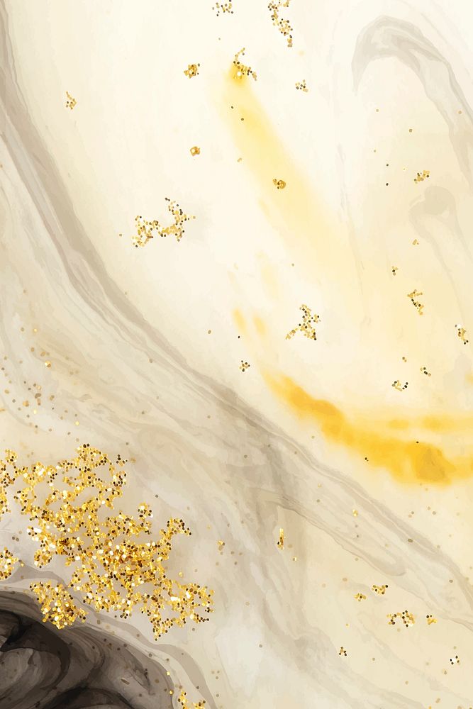 Abstract black watercolor and gold glitter background vector