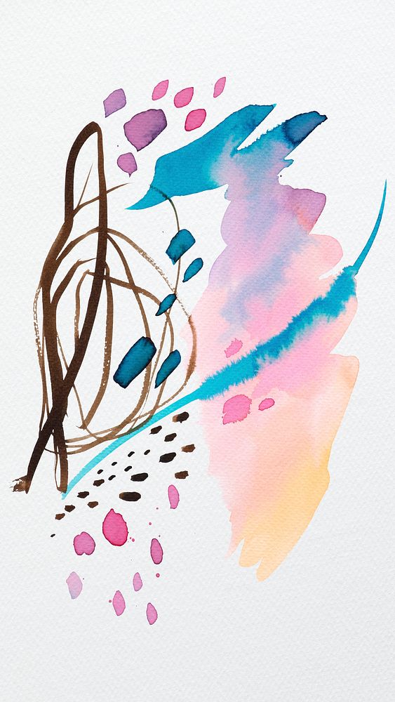 Mixed watercolor brush paint phone background