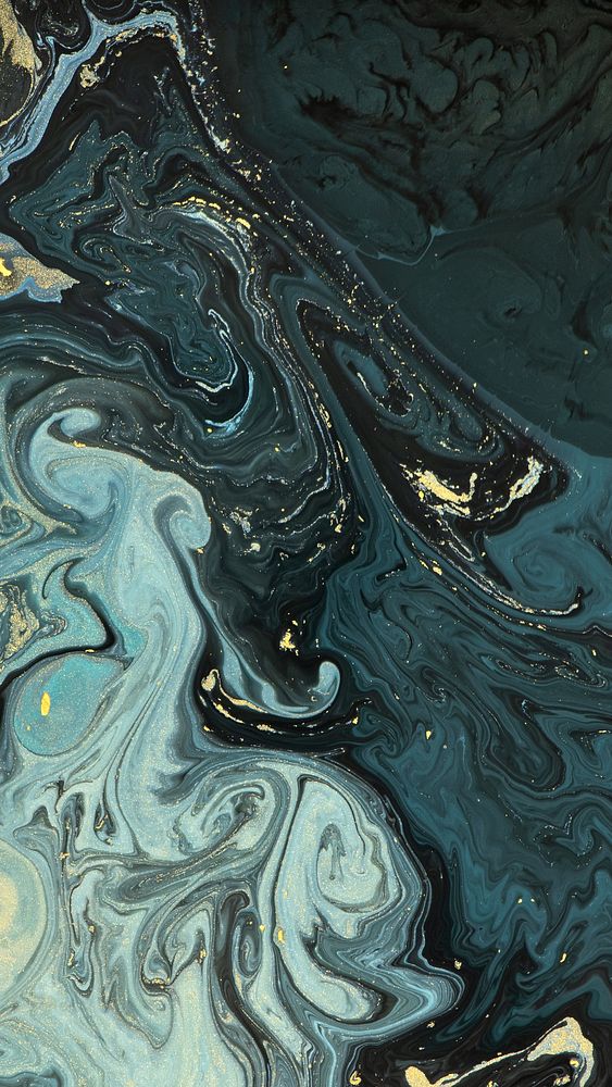 Dark iPhone wallpaper, fluid marble background