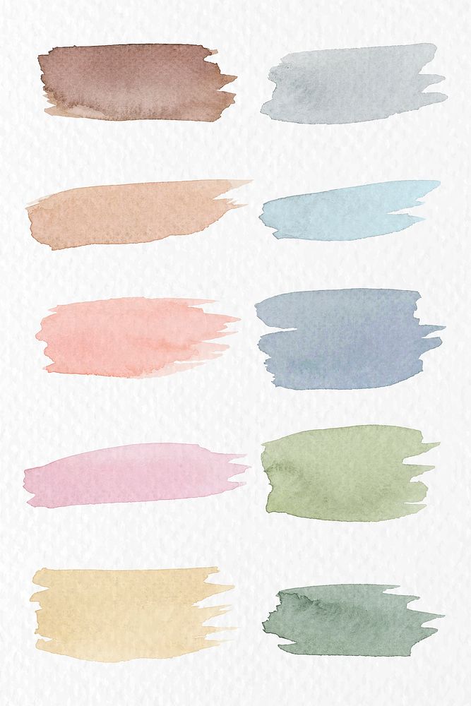 Colorful watercolor brush strokes vector