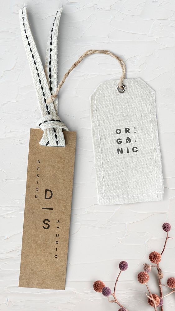 Organic cafe design label mockup