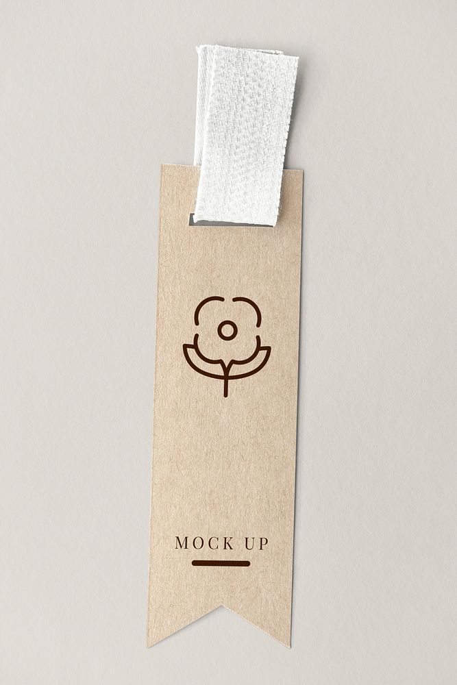 Brown floral design label mockup