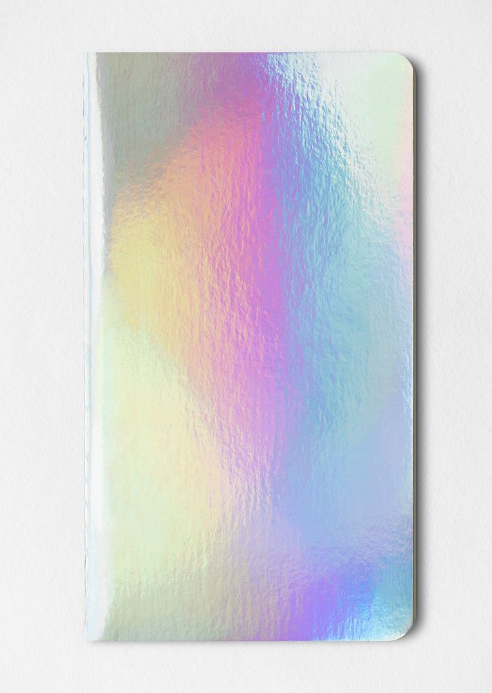 Blank colorful metallic notebook mockup