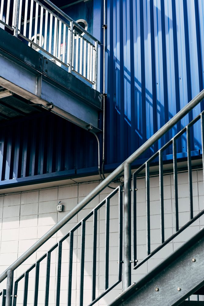 Staircase on a blue building